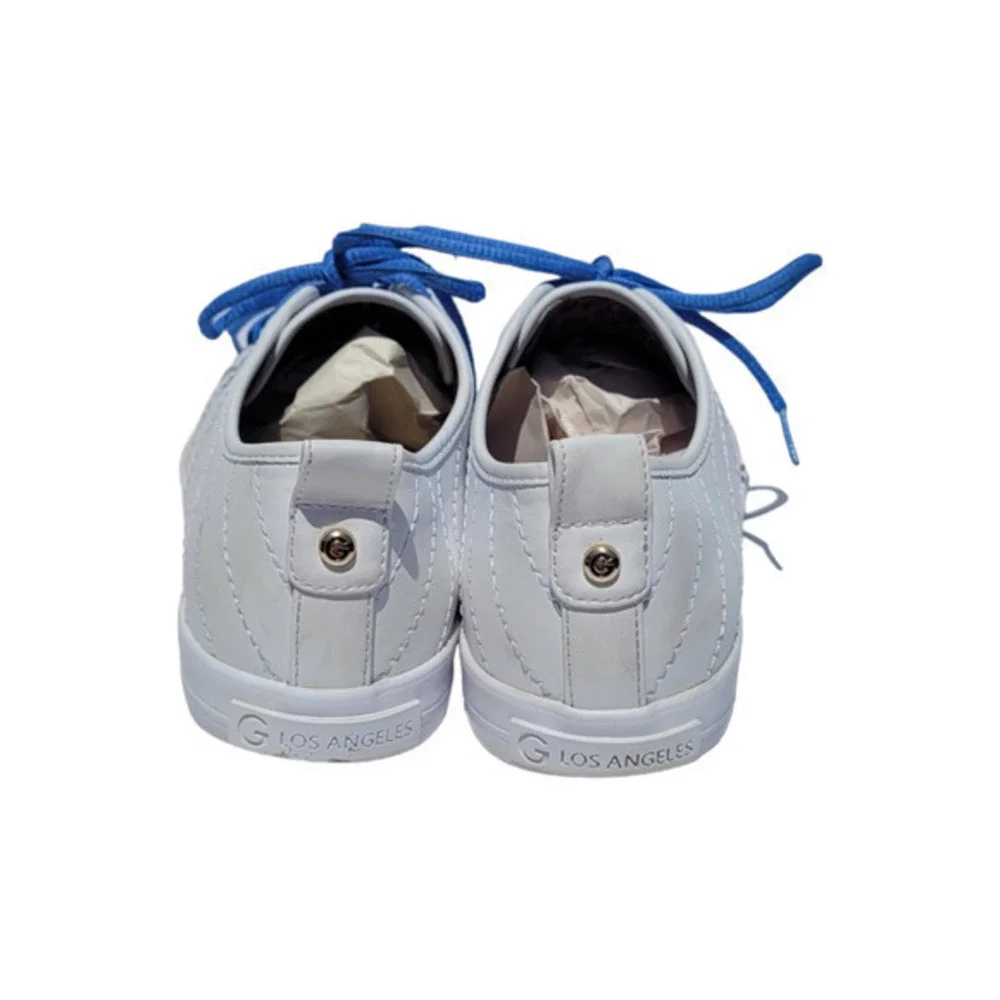 GBG Los Angeles White Ggorfin Quilted‎ Sneakers Blue Laces G by Guess